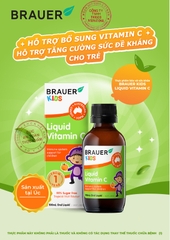Siro vitamin c brauer baby kids liquid cho trẻ trên 1 tuổi tăng cường đề kháng chai 100ml