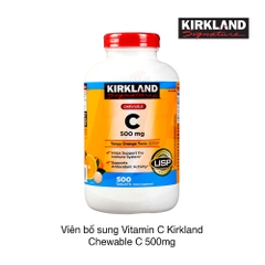 Viên nhai Vitamin C Kirkland Signature 500mg hỗ trợ làm đẹp da, tăng đề kháng 500 viên