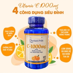 Vitamin c puritan's pride 1000mg hộp 100 viên