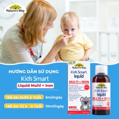 Nature's Way Kids Smart Multi Iron Liquid - Hỗ trợ bổ sung sắt và các vi chất cần thiết cho trẻ nhỏ dạng nước