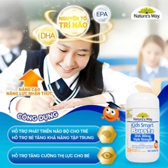 Nature's Way Kids Smart Bursts DHA 300mg Triple Strength - Bổ sung DHA, hỗ trợ tốt cho não bộ và mắt