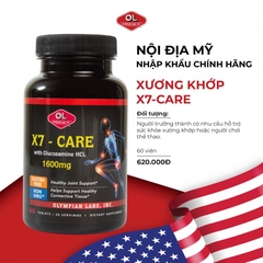 Chăm sóc sức khỏe xương khớp Olympian Labs X7 - Care-Glucosamin HCL 1600mg hộp 60 viên