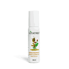 Xịt keo ong Vitatree Super Propolis Spray Complex With Manuka 15+ hỗ trợ giảm ho chai 30ml