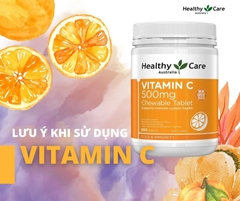 Viên nhai Vitamin C 500mg Chewable Healthy Care hỗ trợ làm đẹp da, tăng đề kháng 500 viên