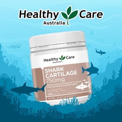 Sụn vi cá Healthy Care shark cartilage 750mg hỗ trợ xương khớp hộp 200 viên