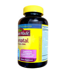 Vitamin tổng hợp cho bà bầu nature Prenatal Multivitamin Folic Acid + DHA Softgels hộp 150 viên nội địa Mỹ