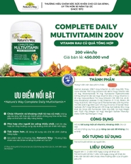 Vitamin tổng hợp Nature’s Way complete daily multivitamin 200 viên  bổ sung Vitamin và khoáng chất
