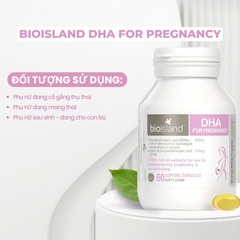 Bio Island DHA Cho Bà Bầu 60 Viên cho từ 10 tuần tuổi trong bụng mẹ