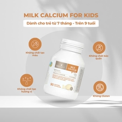 Bio Island Milk Calcium For Kids 90 viên bổ sung canxi + d3 cho bé từ 7 tháng tuổi