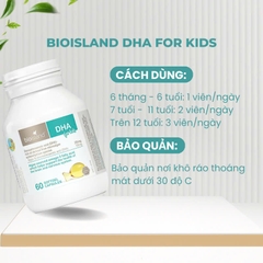 Bổ sung Bio Island DHA for kids cho bé 60 viên từ 4 tuần tuổi trở lên