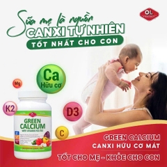 Bổ sung canxi hữu cơ cho cơ thể Olympian Labs Green Calcium with Vitamin K2/D3 hộp 100 viên