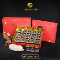Hộp Quà Tặng 15 Hũ - Tổ Yến Chưng Saffron Tía Tô Đất 3G/ 9G - Đỏ Hoa Sen - Thiên Vân Yến