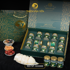 Hộp quà tặng 12 hũ - Tổ yến chưng đường phèn 1G/ 3G/ 9G - Hoàng gia - Thiên Vân Yến