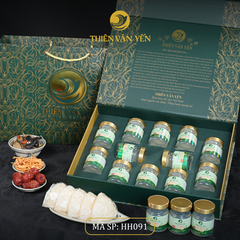 Hộp quà tặng 12 hũ - Tổ yến chưng đường phèn 1G/ 3G/ 9G - Hoàng gia - Thiên Vân Yến