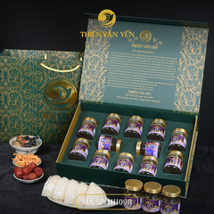 Hộp quà tặng 12 hũ - Tổ yến chưng Saffron Tía tô đất 3G/ 9G - Hoàng gia - Thiên Vân Yến