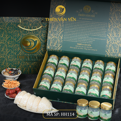 Hộp quà tặng 18 hũ - Tổ yến chưng đường phèn 1G/ 3G/ 9G - Hoàng gia - Thiên Vân Yến