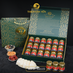 Hộp quà tặng 18 hũ - Tổ yến chưng đông trùng 1G/ 3G/ 9G - Hoàng gia - Thiên Vân Yến