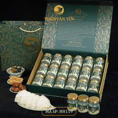Hộp quà tặng 18 hũ - Tổ yến chưng đường phèn 1G/ 3G/ 9G - Hoàng gia - Thiên Vân Yến