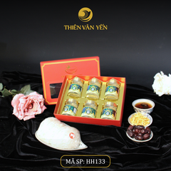 Hộp Quà Tặng 6 Hũ - Tổ Yến Chưng Đường Phèn 9G - Thiên Vân Yến