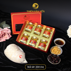 Hộp Quà Tặng 6 Hũ - Tổ Yến Chưng Đông Trùng 9G - Thiên Vân Yến