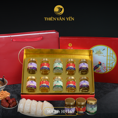 Hộp quà tặng 10 hũ - Mix 3 vị 3g (4ĐT, 2ĐP, 4SF) - Đỏ Thiên Sơn - Thiên Vân Yến