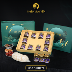 Hộp quà tặng 10 hũ - Tổ yến chưng Saffron Tía Tô Đất 3G/ 9G - Bầu trời xanh - Thiên Vân Yến