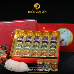 Hộp quà tặng 15 hũ - Mix 3 vị 9g (5ĐT,5ĐP,5SF) - Đỏ Thiên Sơn - Thiên Vân Yến