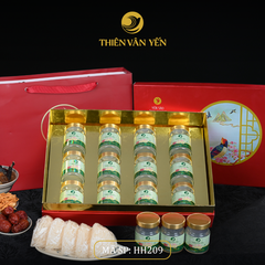 Hộp quà tặng 12 hũ - Tổ yến chưng đường phèn 1G/ 3G/ 9G - Đỏ Thiên Sơn - Thiên Vân Yến