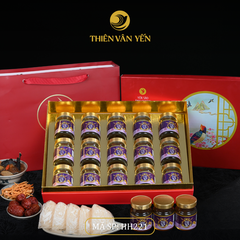 Hộp quà tặng 15 hũ - Tổ yến chưng Saffron Tía Tô Đất 3g/9g - Đỏ Thiên Sơn - Thiên Vân Yến