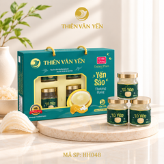 Hộp Quà Tặng 6 Hũ - Tổ Yến Chưng Đường Phèn 1G (Hộp Mềm) - Thiên Vân Yến