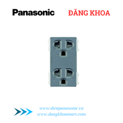 Ổ cắm đôi 3 chấu màu xám ánh kim WEV1582-7MYH