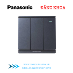Bộ 3 công tắc B, 1 chiều có chỉ báo dạ quang Moderva xám ánh kim WMF515MYH-1VN