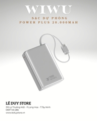 WIWU POWER PLUS 20.000mAh – PIN KHỦNG, SẠC CỰC NHANH!