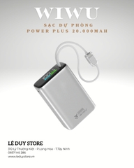 WIWU POWER PLUS 20.000mAh – PIN KHỦNG, SẠC CỰC NHANH!
