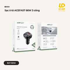 Sạc ô tô ACEFAST 66W 3 cổng