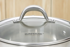 Nồi inox 3 đáy nắp kính 20 cm Sunhouse SHG308-20