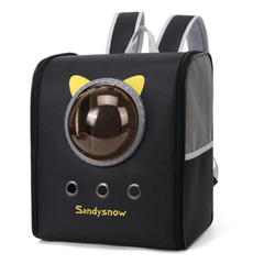 Balo chữ nhật đen kèm kính trong tai mèo Sandysnow 36*23*34cm