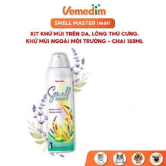 Chai xịt khử mùi và vi khuẩn trên da, lông Smell Master 150ml