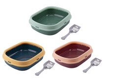 Khay vệ sinh mèo thành thấp màu đậm