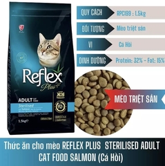 Hạt Reflex Plus Triệt Sản Vị Cá Hồi 1.5kg