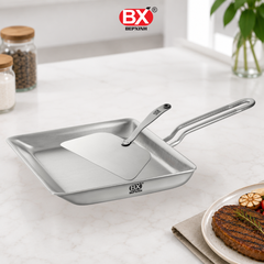 Chảo Chữ Nhật 3 Lớp Bếp Xinh 24.5x25.5x3.5cm + Xẻng