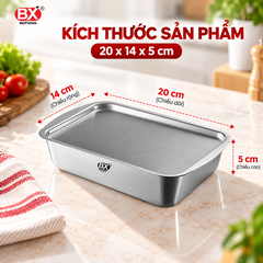 Hộp Đựng Thực Phẩm Inox 304 Bếp Xinh – Tặng Kèm Vỉ