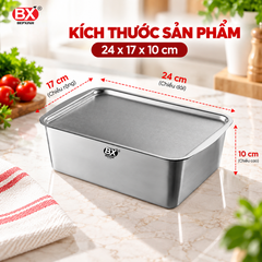Hộp Đựng Thực Phẩm Inox 304 Bếp Xinh – Tặng Kèm Vỉ