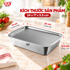 Hộp Đựng Thực Phẩm Inox 304 Bếp Xinh – Tặng Kèm Vỉ