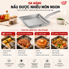 Chảo Chữ Nhật 3 Lớp Bếp Xinh 24.5x25.5x3.5cm + Xẻng