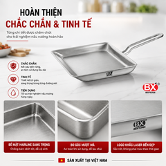 Chảo Chữ Nhật 3 Lớp Bếp Xinh 24.5x25.5x3.5cm + Xẻng