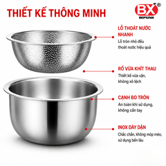 Bộ Thau Rá Inox 304