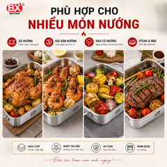 Bộ Khay Nướng Chữ Nhật 3 Món