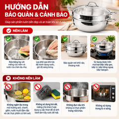 Bộ Xửng Hấp Bếp Xinh 3 Lớp - 28cm