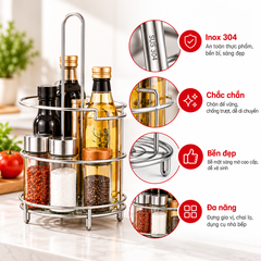 Kệ Gia Vị Tròn Inox 304